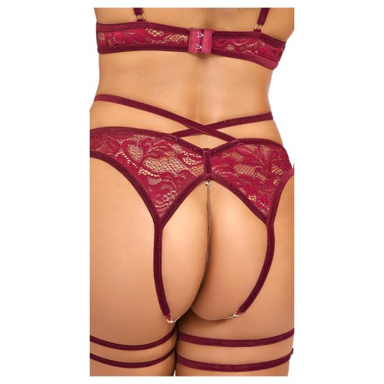 Abierta Fina - chain breast lift set (red)