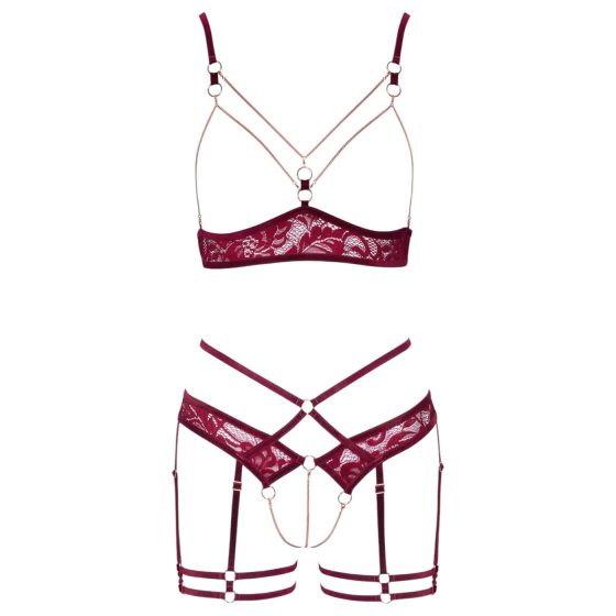 Abierta Fina - chain breast lift set (red)