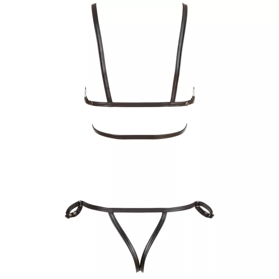 Cottelli Bondage - Glossy Decorative Body Harness Bikini (Black)  - M
