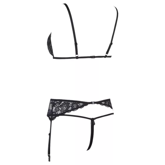 Cottelli - Open Lace Lingerie Set (Black)