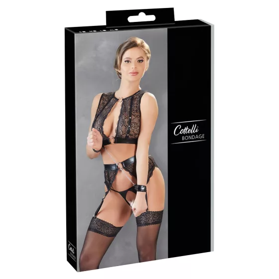 Cottelli Bondage - Lace Lingerie Set (4 Piece) - XL