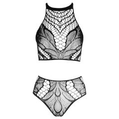 NO:XQSE - Two-Piece Black Fishnet Dress (S-L)