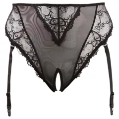 Cottelli Plus Size - lace suspender briefs (black) - XXXXL