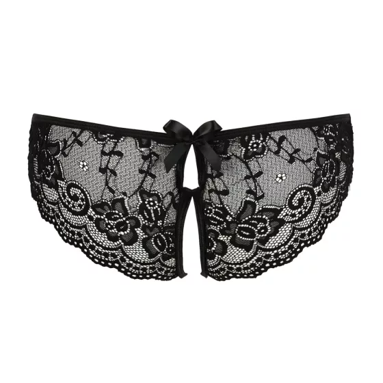 Cottelli - Lace Bow Open Panty (Black) - M