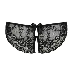 Cottelli - Lace Bow Open Panty (Black) - XL
