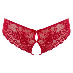 Cottelli - Red Bow Open-Crotch Panties