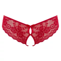 Cottelli - Red Bow Open-Crotch Panties