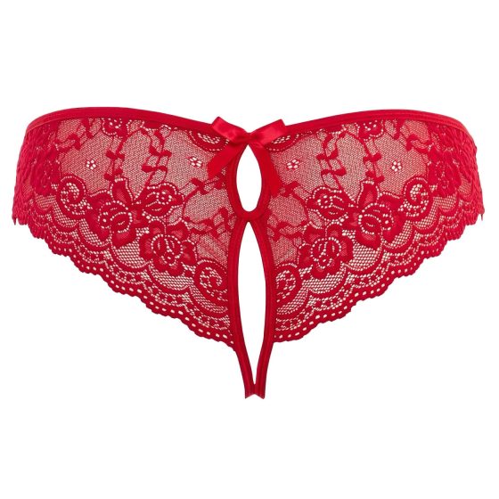Cottelli - Red Bow Open-Crotch Panties - XL