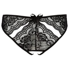   NO:XQSE - Black Women's Bow Open Panty with Cut-Out Design