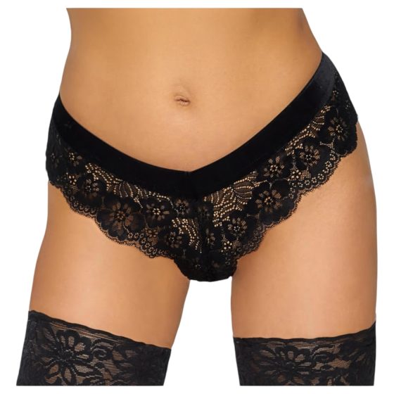 Cottelli Party - Black Lace Panties with Chain Details