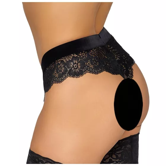 Cottelli Party - Black Lace Panties with Chain Details