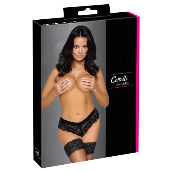 Cottelli Party - Black Lace Panties with Chain Details