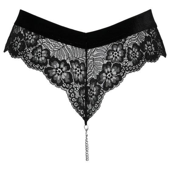 Cottelli Party - Black Lace Panties with Chain Details