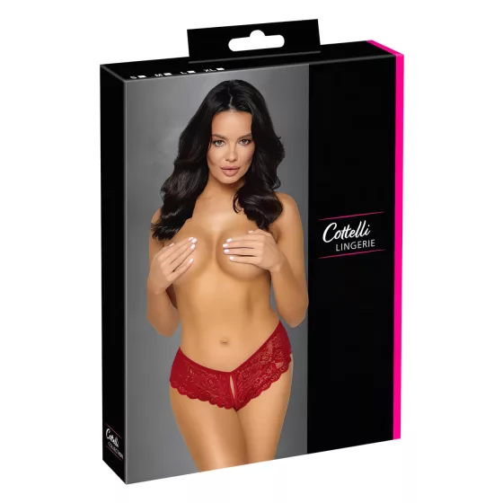 Cottelli - Open Lace Panty (Red) - XL