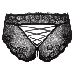 Cottelli Curves - Open Lace Panty (Black)
