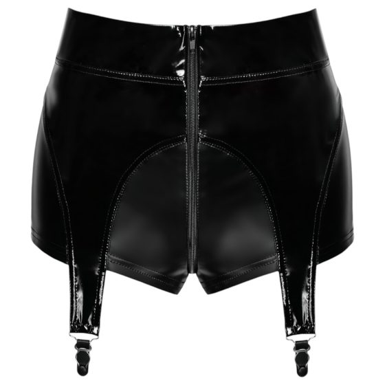 Noir - Shiny Hot Pants with Garter (Black)