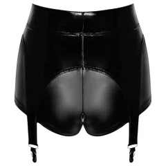 Noir - Shiny Hot Pants with Garter (Black)