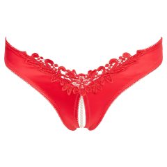 Cottelli - Open Floral Panty with Pearls (Red)