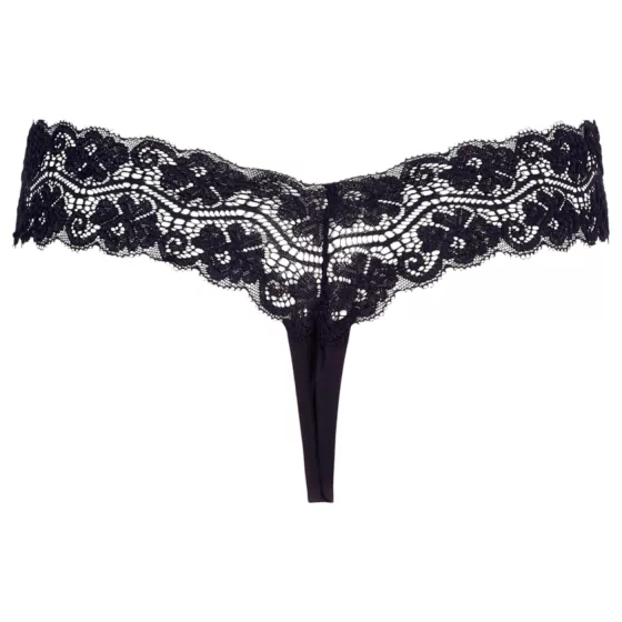 Cottelli - Double Pearl Lace Thong (Black) - M