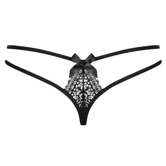 Obsessive Intensa - Double Strap Lace Thong (Black)