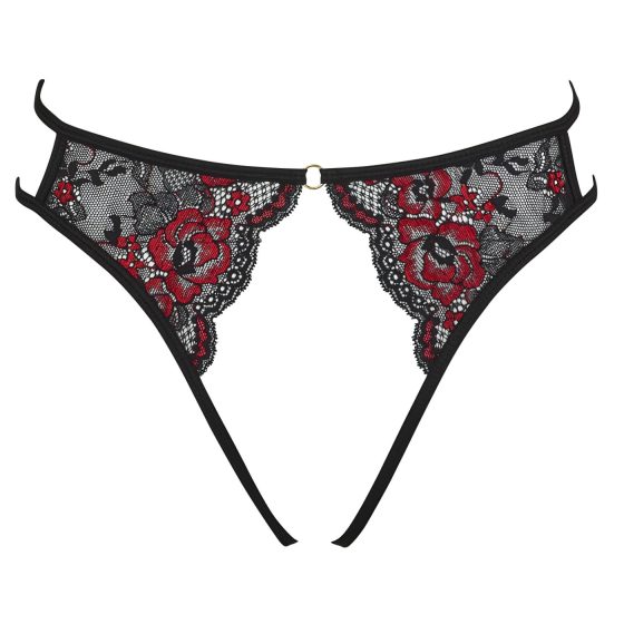 Cottelli - Rosy Open-Front Panty - Black (S-L)