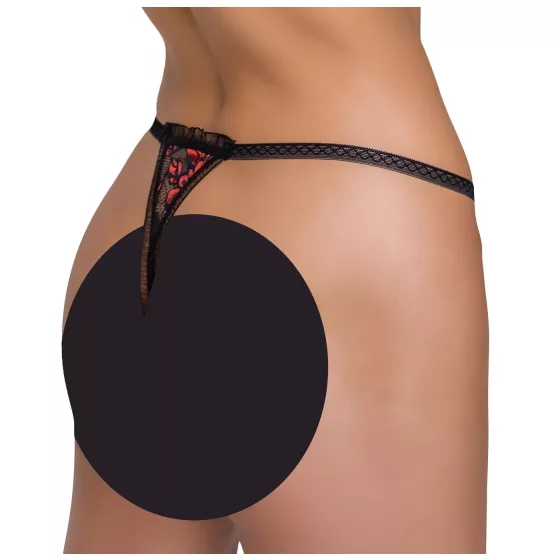 Cottelli - Luxury Black Rose Pearl Thong