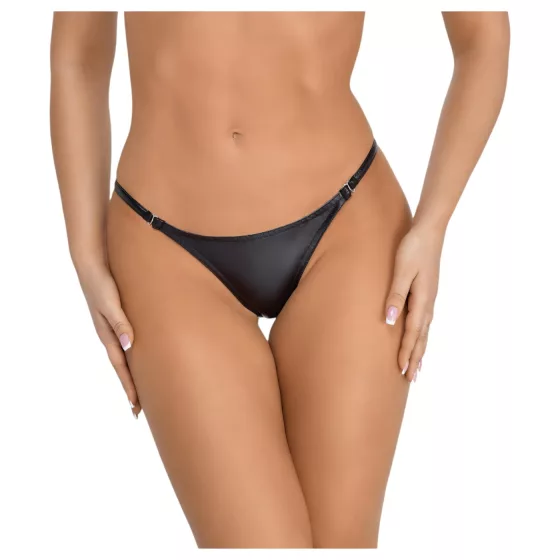 Noir - Glossy Effect Thong (Black)
