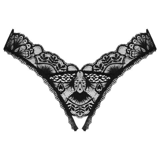 Obsessive Donna Dream - lace open thong (black) - XL/XXL