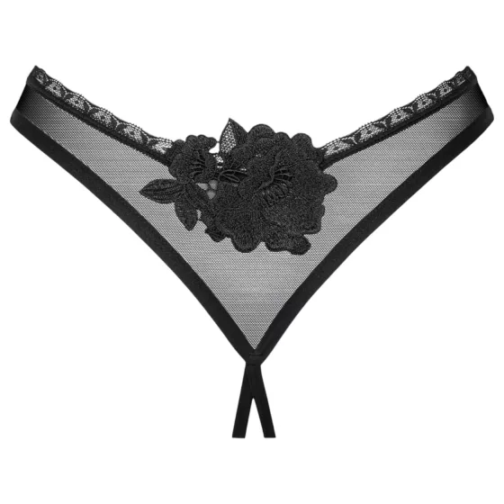 Obsessive Latinesa - Open Thong (Black) - XL/XXL