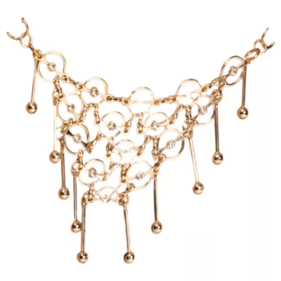 Cottelli - Open-Front Thong with Ornament - Black (S-L)