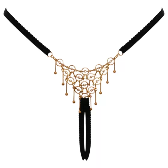 Cottelli - Open-Front Thong with Ornament - Black (S-L)