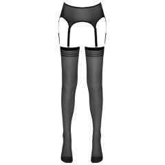NO:XQSE - striped tights with suspenders (black)