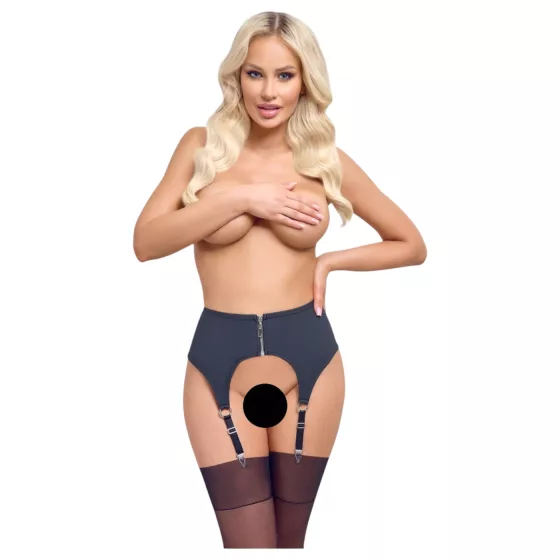 Cottelli - Black Matte Garter Belt - M