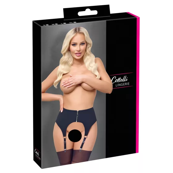 Cottelli - Black Matte Garter Belt - L