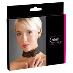 Cottelli - faux leather lace collar, BDSM costume accessory