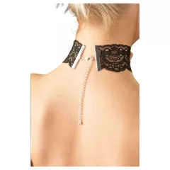Cottelli - faux leather lace collar, BDSM costume accessory