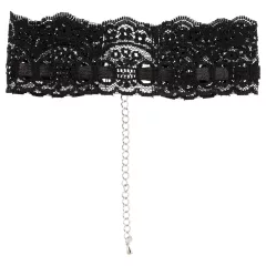 Cottelli - faux leather lace collar, BDSM costume accessory