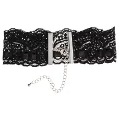 Cottelli - faux leather lace collar, BDSM costume accessory