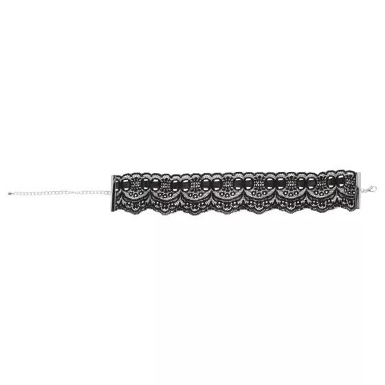 Cottelli - faux leather lace collar, BDSM costume accessory