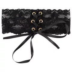Cottelli - Wide Lace-Up Lace Choker (Black)
