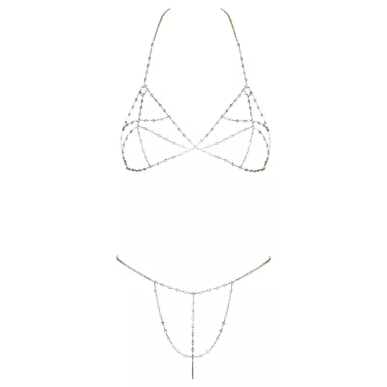 Cottelli - Rhinestone Chain Bikini (Silver)