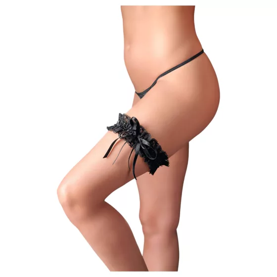 Cottelli - black lace suspender belt (S-L)