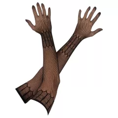   Cottelli Collection - Long Patterned Fishnet Gloves - Black (S-L)