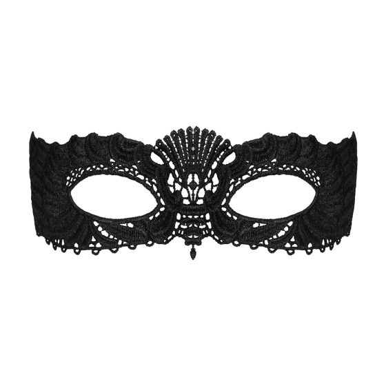 Obsessive - Embroidered Venetian Mask (Black)