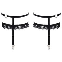 Cottelli - Decorative Black Lace Garter Belt