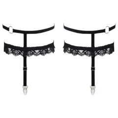 Cottelli - Decorative Black Lace Garter Belt