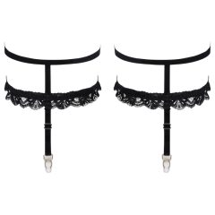 Cottelli - Decorative Black Lace Garter Belt