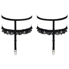 Cottelli - Decorative Black Lace Garter Belt