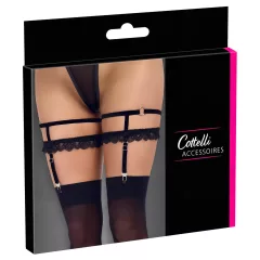 Cottelli - Decorative Black Lace Garter Belt - L/XL