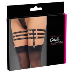 Cottelli - Leather-Look Thigh Garter (Black)